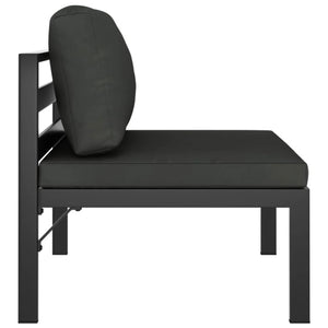 vidaXL 3-Seater Garden Sofa with Cushions Aluminum Anthracite