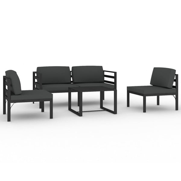vidaXL 5-piece Garden Lounge Set with Cushions Aluminum Anthracite
