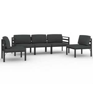 vidaXL 5-piece Garden Lounge Set with Cushions Aluminum Anthracite