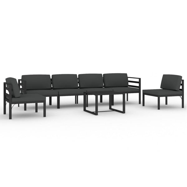 vidaXL 7-Piece Garden Lounge Set with Cushions Aluminum Anthracite
