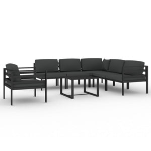 vidaXL 7-Piece Garden Lounge Set with Cushions Aluminum Anthracite