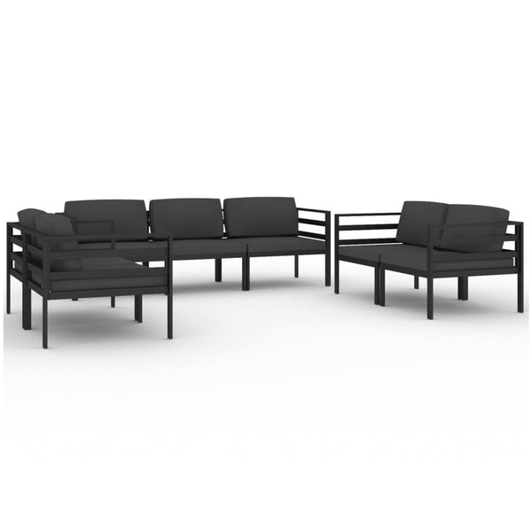 vidaXL 7-Piece Garden Lounge Set with Cushions Aluminum Anthracite