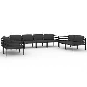 vidaXL 8-piece Garden Lounge Set with Cushions Aluminum Anthracite