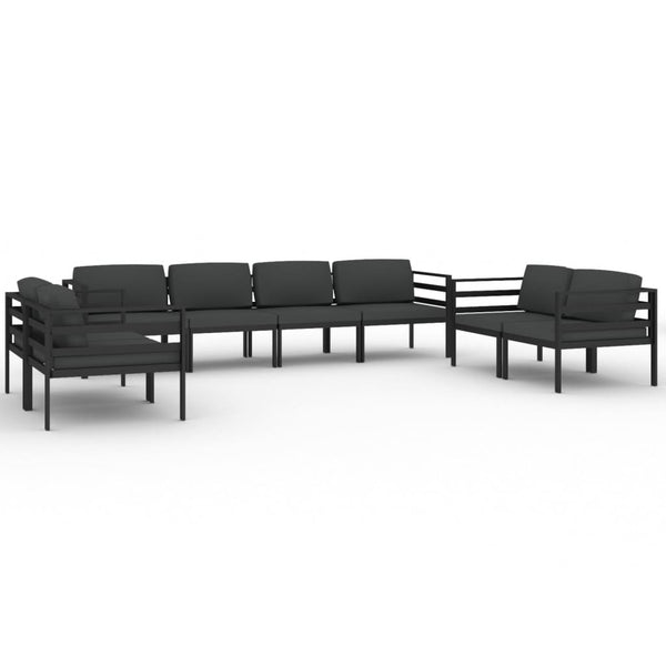 vidaXL 8-piece Garden Lounge Set with Cushions Aluminum Anthracite