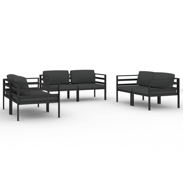 vidaXL 6-piece Garden Lounge Set with Cushions Aluminum Anthracite