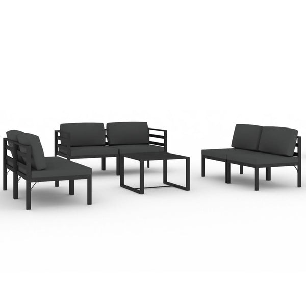 vidaXL 7-Piece Garden Lounge Set with Cushions Aluminum Anthracite