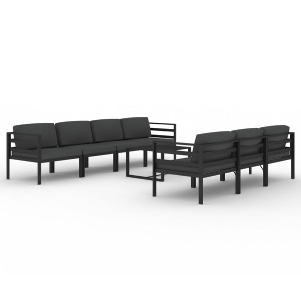 vidaXL 8-piece Garden Lounge Set with Cushions Aluminum Anthracite