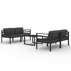 vidaXL 5-piece Garden Lounge Set with Cushions Aluminum Anthracite