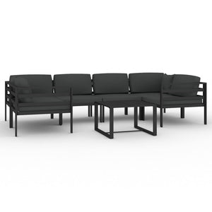 vidaXL 7-Piece Garden Lounge Set with Cushions Aluminum Anthracite