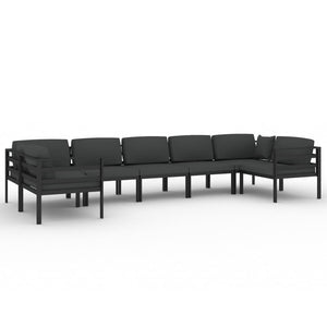 vidaXL 7-Piece Garden Lounge Set with Cushions Aluminum Anthracite