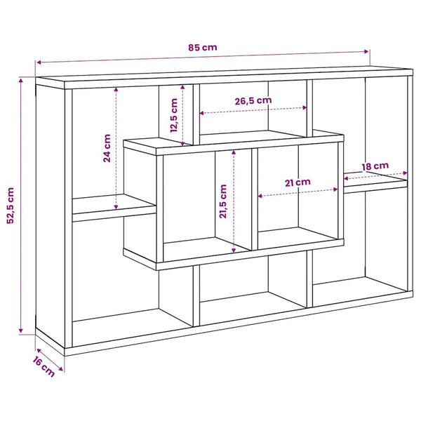 vidaXL Wall Shelf White 85x16x52.5 cm Engineered Wood