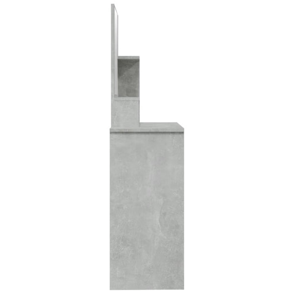 vidaXL Dressing Table with Mirror Concrete Gray 86.5x35x136 cm