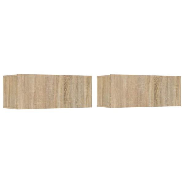 vidaXL TV Cabinets 2 pcs. Sonoma Oak 80x30x30 cm Engineered Wood
