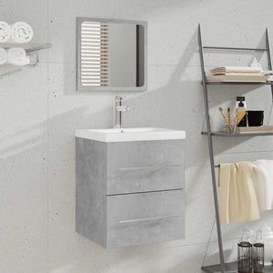 vidaXL Bathroom Cabinet with Mirror Concrete Grey 41x38.5x48 cm