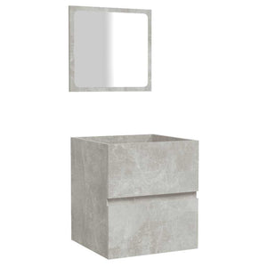 vidaXL Bathroom Cabinet with Mirror Concrete Grey Engineered Wood