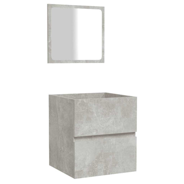 vidaXL Bathroom Cabinet with Mirror Concrete Grey Engineered Wood