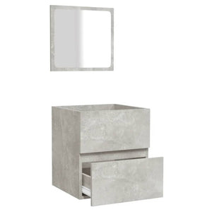 vidaXL Bathroom Cabinet with Mirror Concrete Grey Engineered Wood