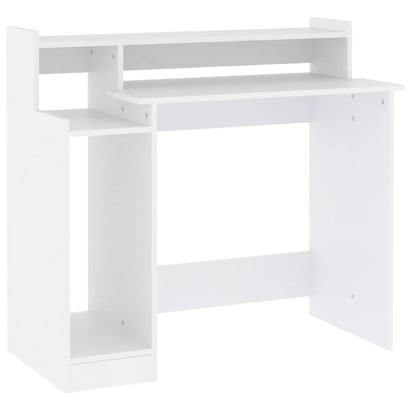 vidaXL Desk with LEDs White 97x45x90 cm Engineered Wood