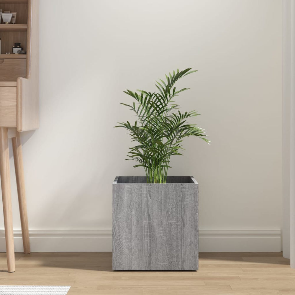 vidaXL Planter Grey Sonoma 40x40x40 cm Engineered Wood