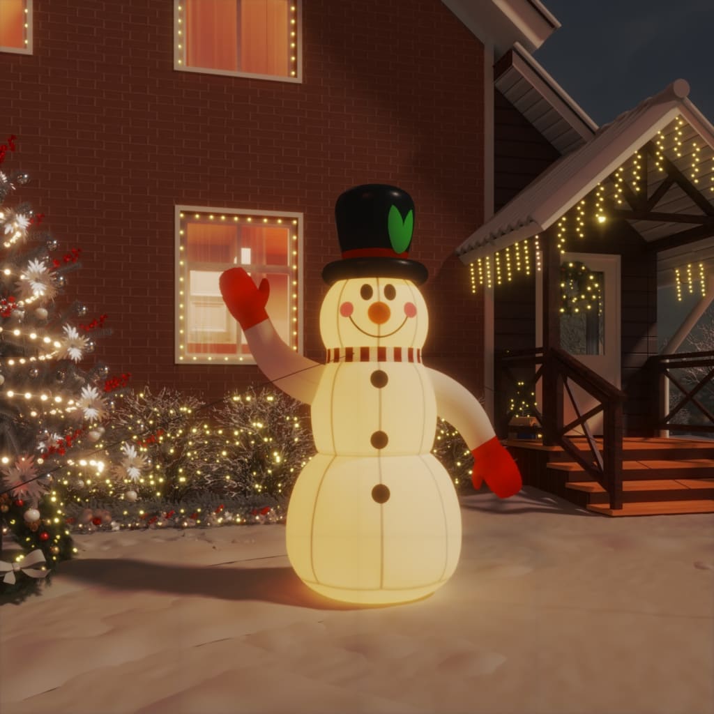 vidaXL Inflatable Snowman with LEDs 120 cm
