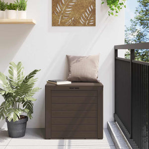 vidaXL Garden Storage Box Brown 58.5x46x55 cm Polypropylene