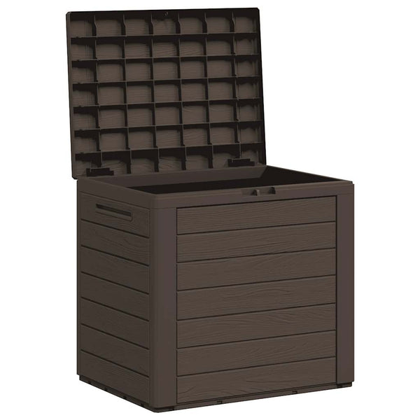 vidaXL Garden Storage Box Brown 58.5x46x55 cm Polypropylene