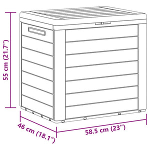 vidaXL Garden Storage Box Brown 58.5x46x55 cm Polypropylene