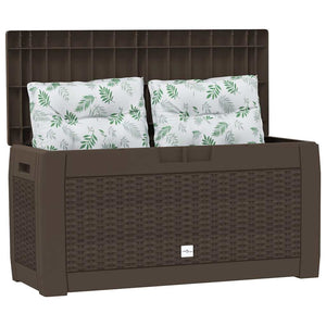 vidaXL Garden Storage Box Brown 119x48x60 cm Polypropylene