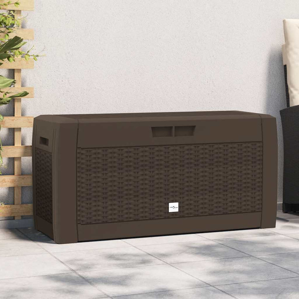 vidaXL Garden Storage Box Brown 119x48x60 cm Polypropylene