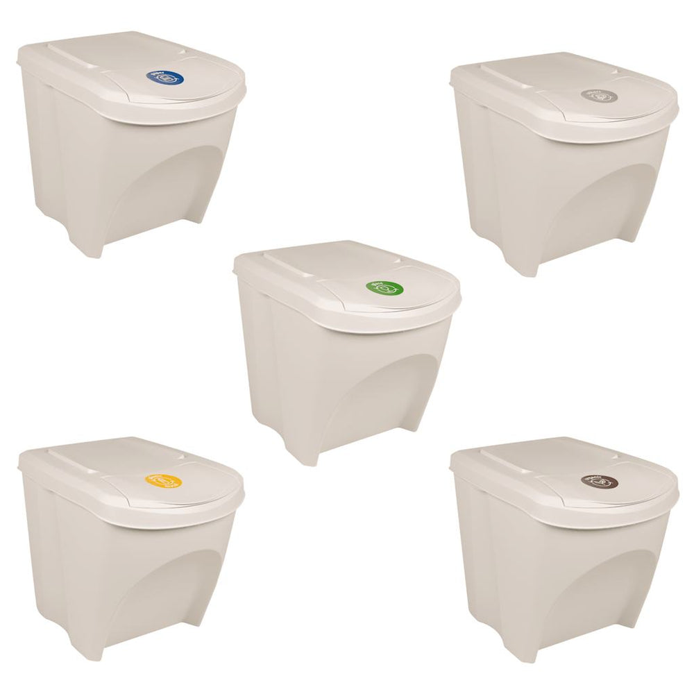 vidaXL Stackable Recycling Bins 3 pcs. White 75 L Polypropylene