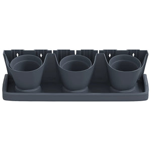 vidaXL 12-pc. Vertical Planter Set Anthracite Polypropylene
