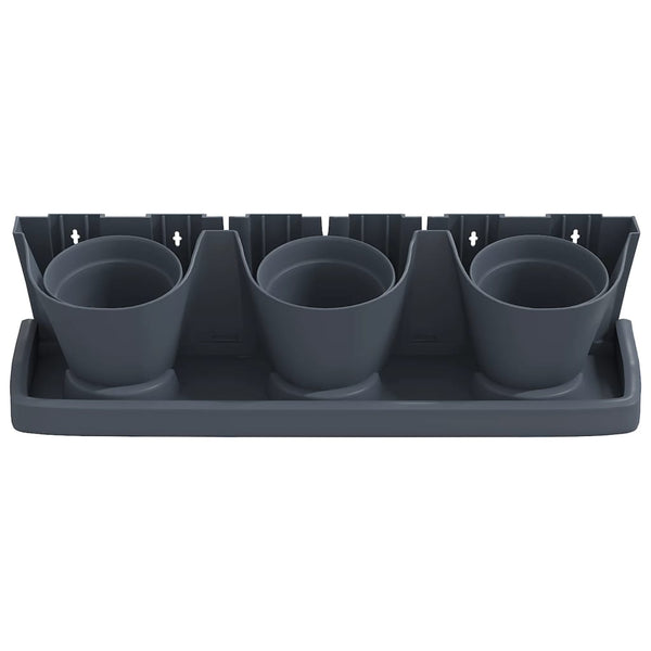 vidaXL 12-pc. Vertical Planter Set Anthracite Polypropylene
