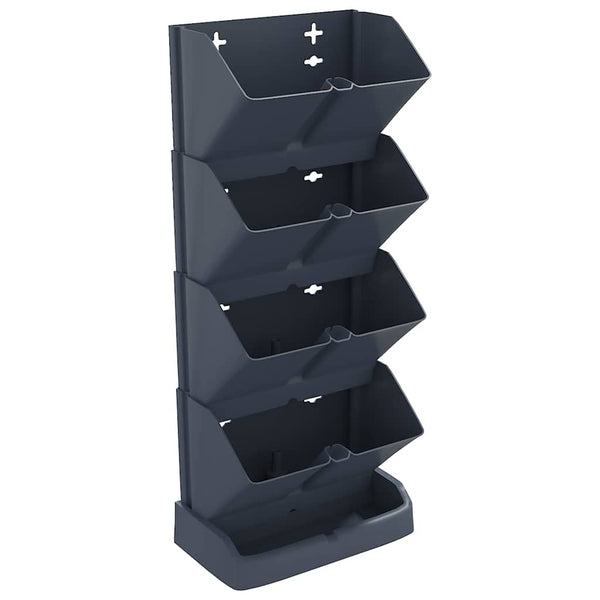 vidaXL 4-piece Vertical Planter Set Anthracite Polypropylene