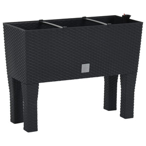 vidaXL Raised Garden Bed Anthracite 60x25x46 cm PP-Rattan
