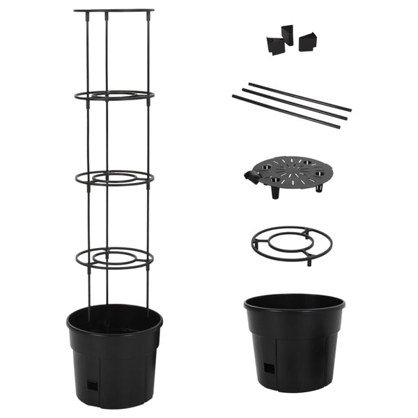 vidaXL Tomato Pot Anthracite Ø29.5x115 cm Polypropylene