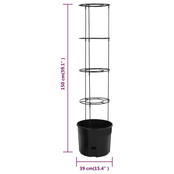 vidaXL Tomato Planter Anthracite Ø39x150 cm Polypropylene
