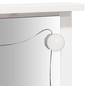 vidaXL Dressing Table Set with LED White Solid Pine Wood