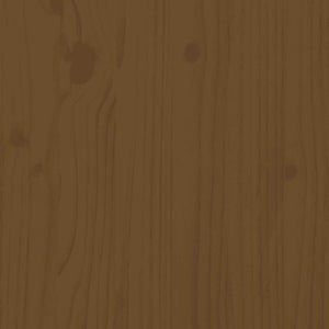 vidaXL Vanity Table Set with LED Honey Brown Solid Pine Wood
