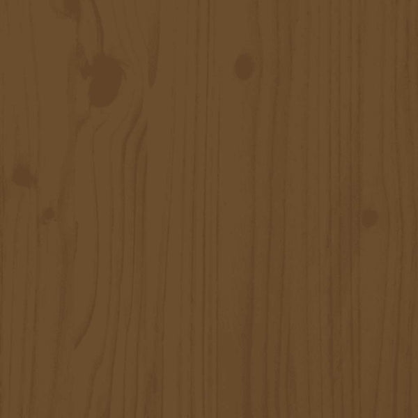 vidaXL Vanity Table Set with LED Honey Brown Solid Pine Wood