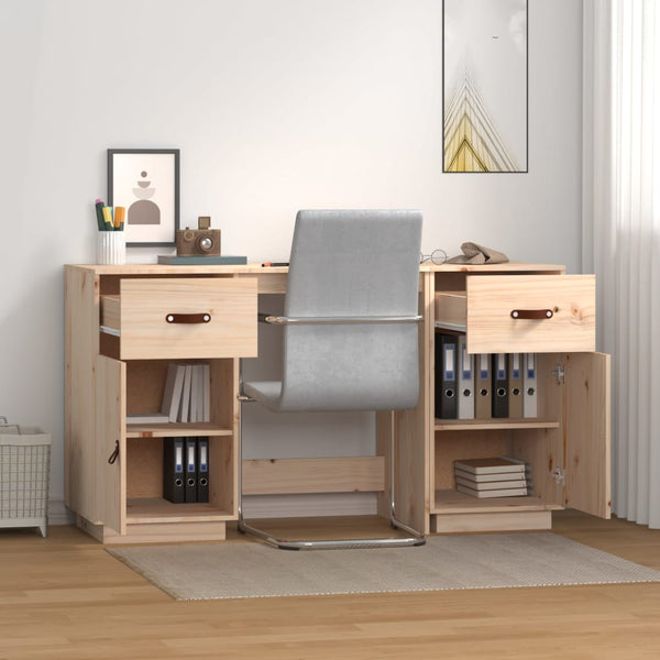 vidaXL Desk with Cabinets 135x50x75 cm Solid Pine Wood