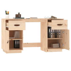 vidaXL Desk with Cabinets 135x50x75 cm Solid Pine Wood