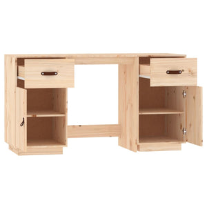 vidaXL Desk with Cabinets 135x50x75 cm Solid Pine Wood