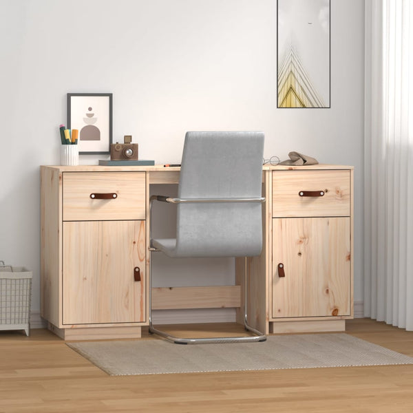 vidaXL Desk with Cabinets 135x50x75 cm Solid Pine Wood