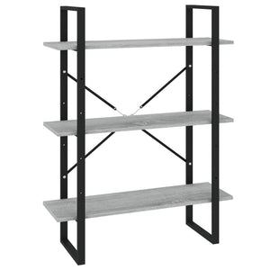 vidaXL Bookcase with 5 Compartments Grey Sonoma Oak 80x30x175 Engineered Wood