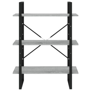 vidaXL Bookcase with 5 Compartments Grey Sonoma Oak 80x30x175 Engineered Wood