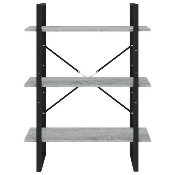 vidaXL Bookcase with 5 Compartments Grey Sonoma Oak 80x30x175 Engineered Wood