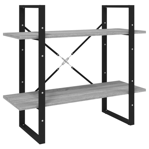 vidaXL Bookcase with 5 Compartments Grey Sonoma Oak 80x30x175 Engineered Wood