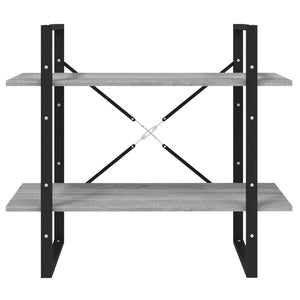 vidaXL Bookcase with 5 Compartments Grey Sonoma Oak 80x30x175 Engineered Wood