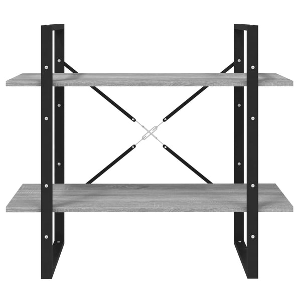 vidaXL Bookcase with 5 Compartments Grey Sonoma Oak 80x30x175 Engineered Wood