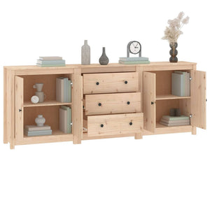 vidaXL Sideboard 210x35x80 cm Solid Pine Wood